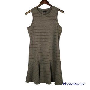 Banana Republic Women's Tank Shift Dress S Small Gray Striped Flare Soft Stretch